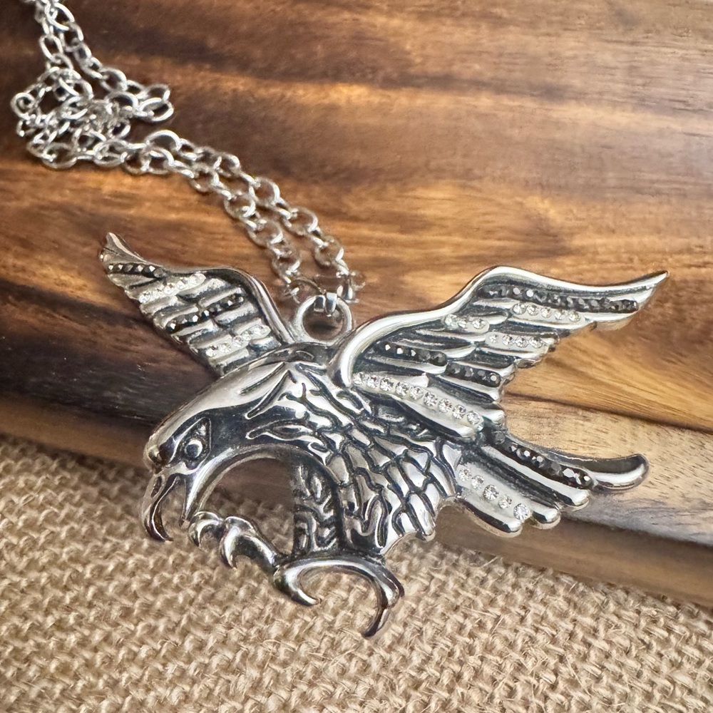 Stainless Steel Eagle Pendant Necklace